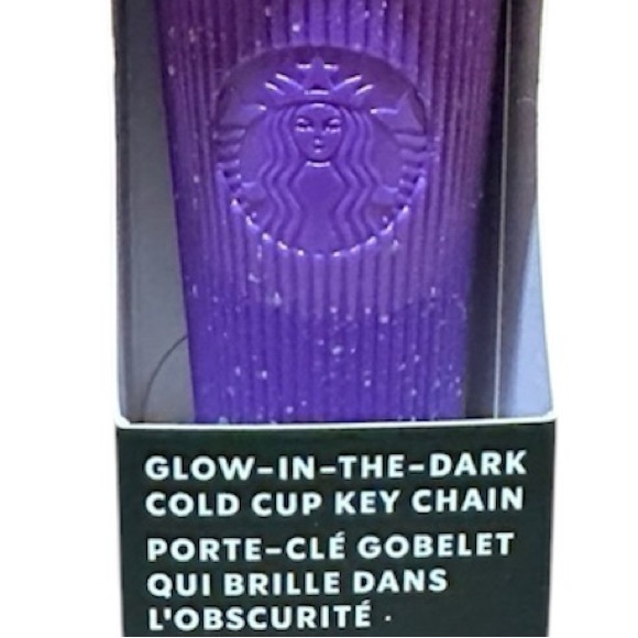 π Starbucks Purple Pleated Glow in the Dark Cold Cup Key Chain Halloween - Picture 5 of 7